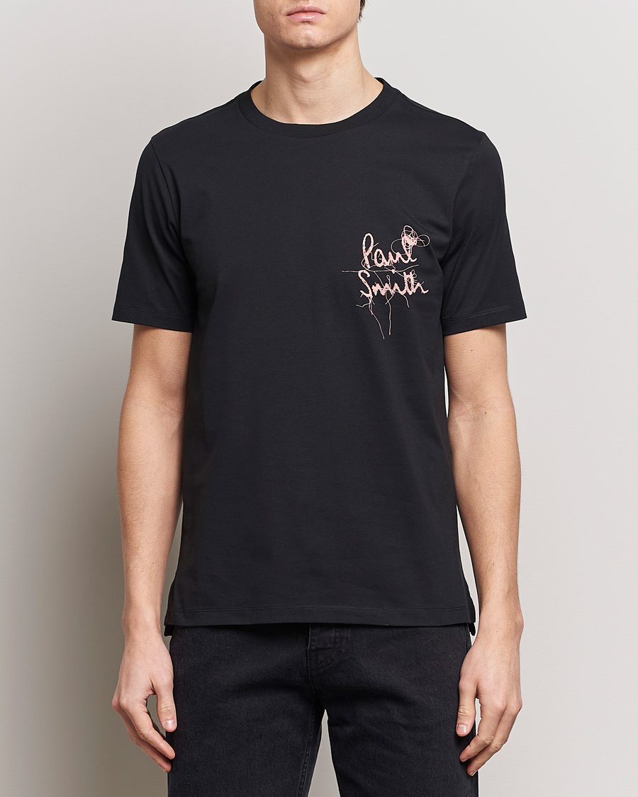 Hombres | Camisetas negras | Paul Smith | Organic Cotton Logo Crew Neck T-Shirt Black