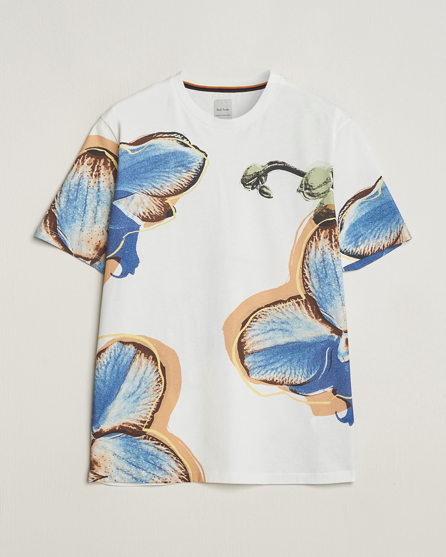 Hombres | Camisetas | Paul Smith | Organic Cotton Printed Orchid T-Shirt White
