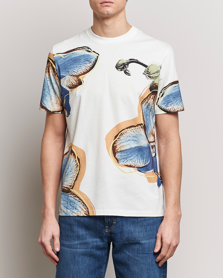 Hombres | Camisetas | Paul Smith | Organic Cotton Printed Orchid T-Shirt White