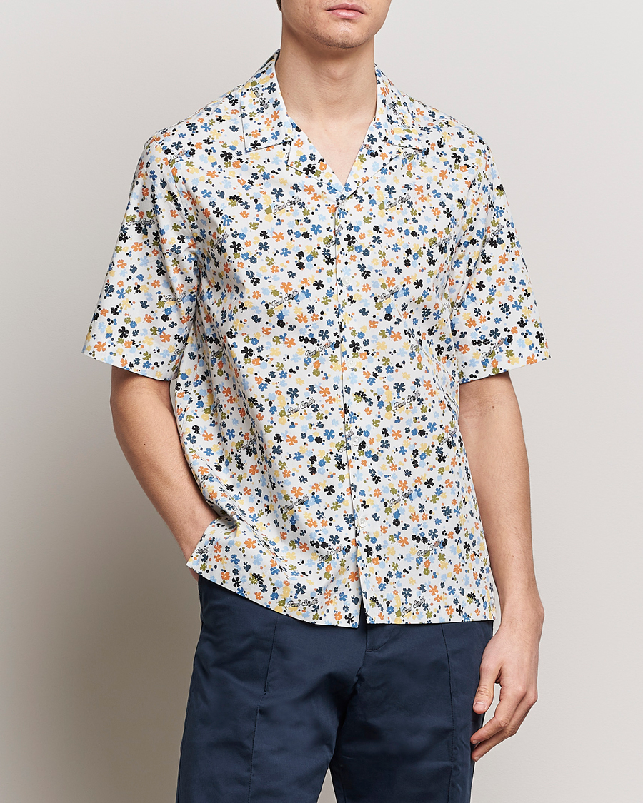Hombres |  | Paul Smith | Printed Flower Resort Short Sleeve Shirt White