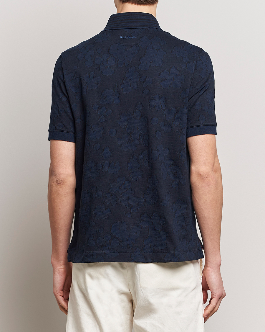Hombres | Camisas | Paul Smith | Floral Jacquard Short Sleeve Shirt Navy
