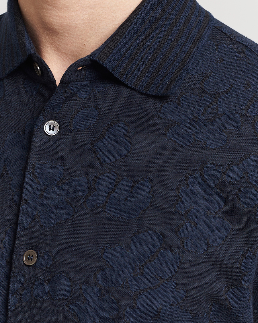 Hombres | Camisas | Paul Smith | Floral Jacquard Short Sleeve Shirt Navy