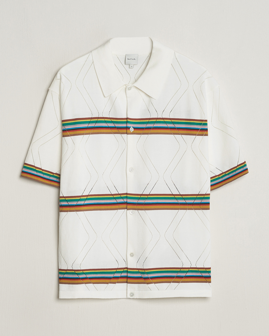 Hombres | Camisas | Paul Smith | Cotton Knitted Short Sleeve Shirt White