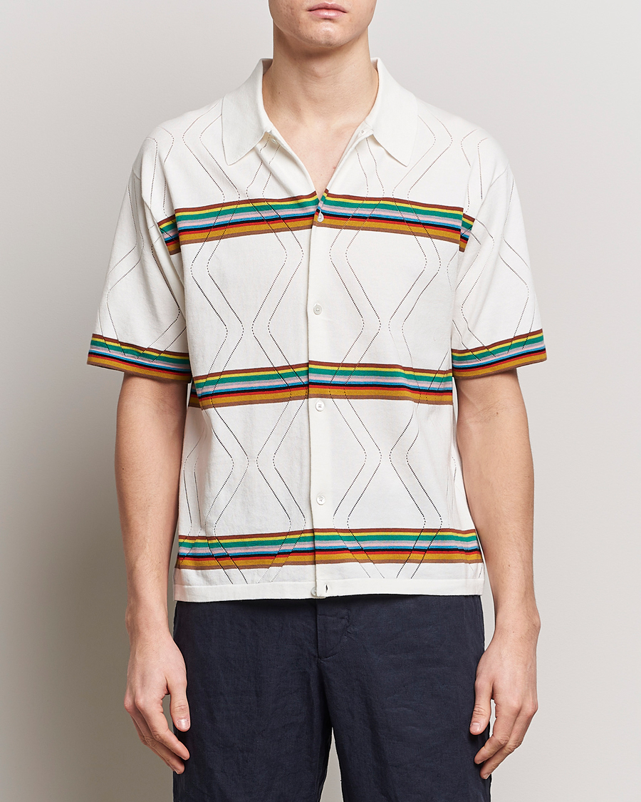 Hombres | Casual | Paul Smith | Cotton Knitted Short Sleeve Shirt White
