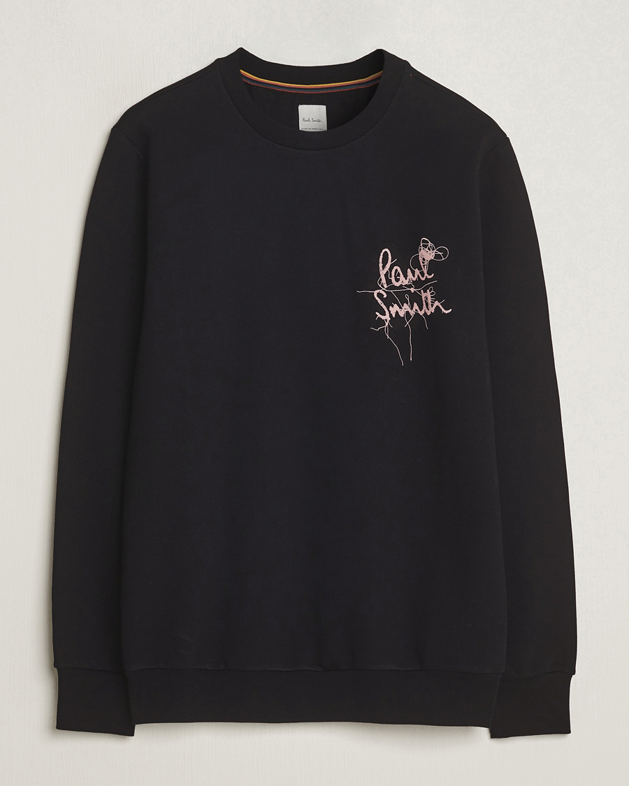 Hombres | Jerséis y prendas de punto | Paul Smith | Logo Printed Crew Neck Sweatshirt Black