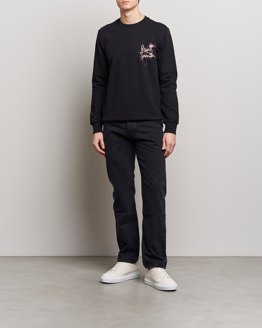 Hombres | Jerséis y prendas de punto | Paul Smith | Logo Printed Crew Neck Sweatshirt Black