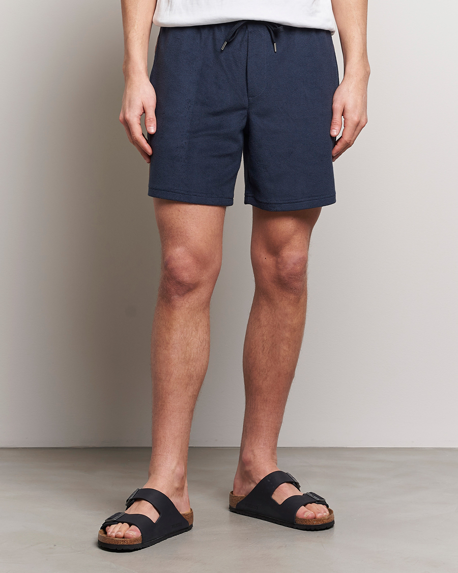 Hombres | Pantalones cortos de chándal | Paul Smith | Stripe Towelling Shorts Navy