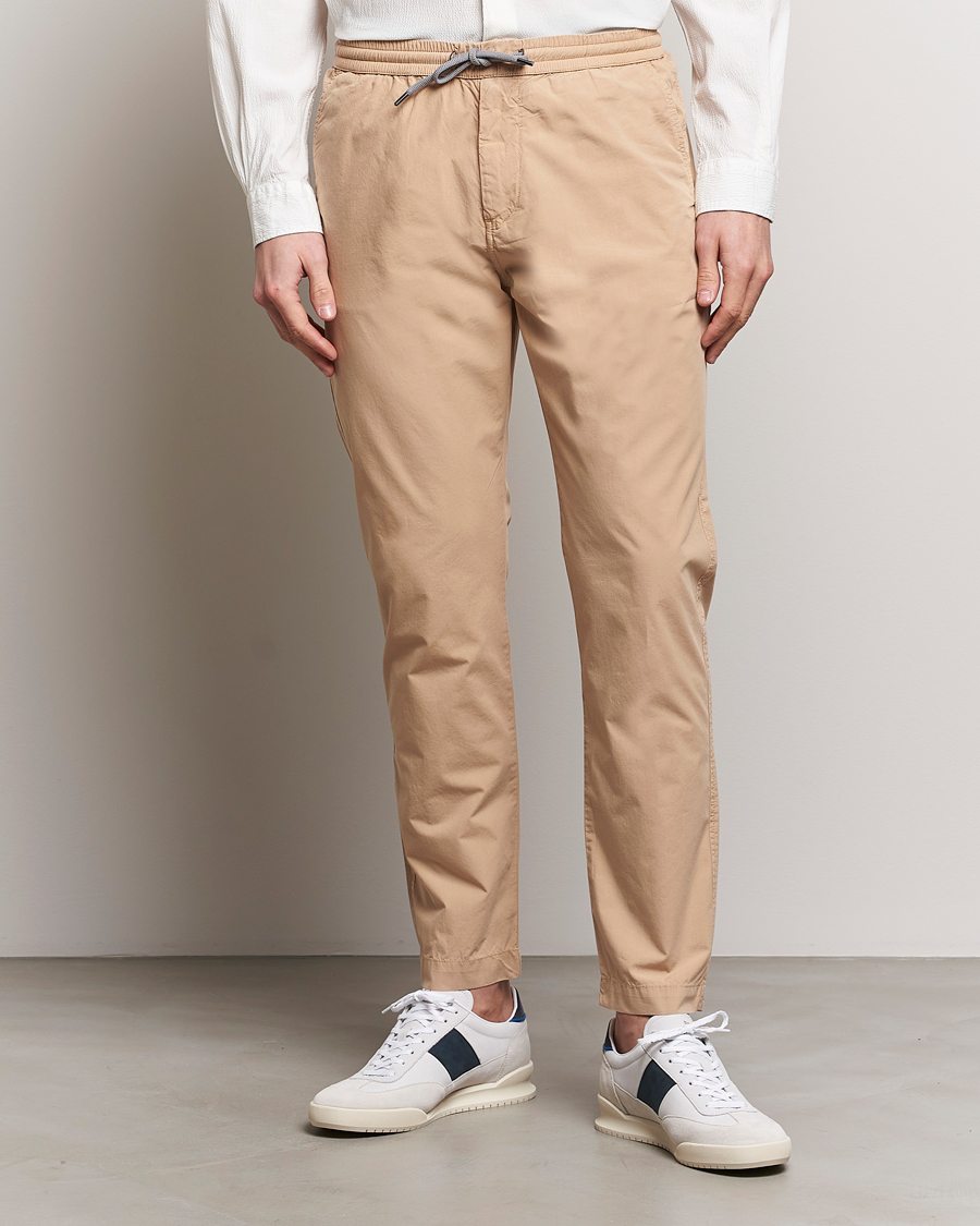 Hombres | Pantalones con cordón | PS Paul Smith | Cotton Drawstring Trousers Beige