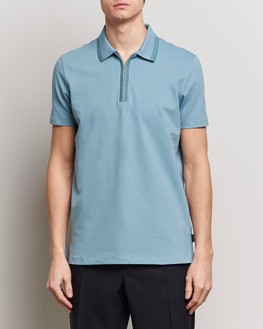 Hombres | Best of British | PS Paul Smith | Regular Fit Half Zip Polo Blue