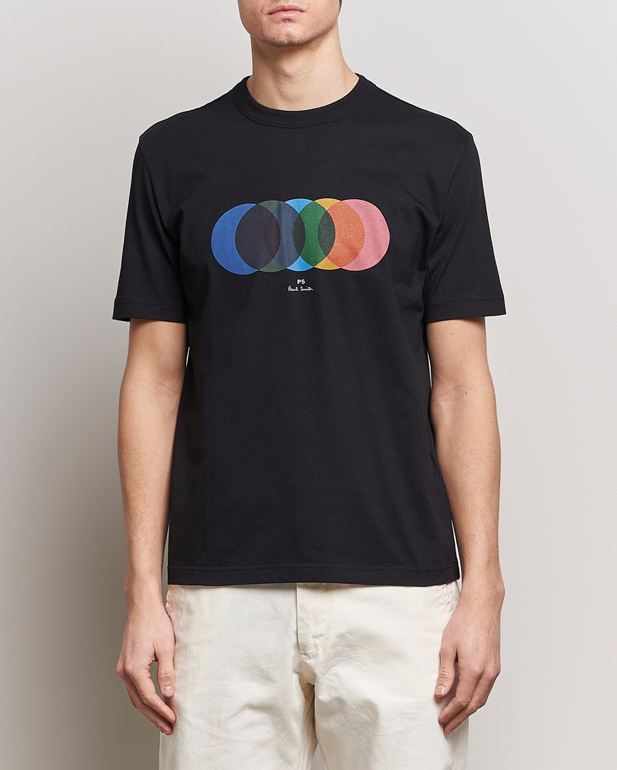 Hombres | Best of British | PS Paul Smith | Organic Cotton Circles Crew Neck T-Shirt Black