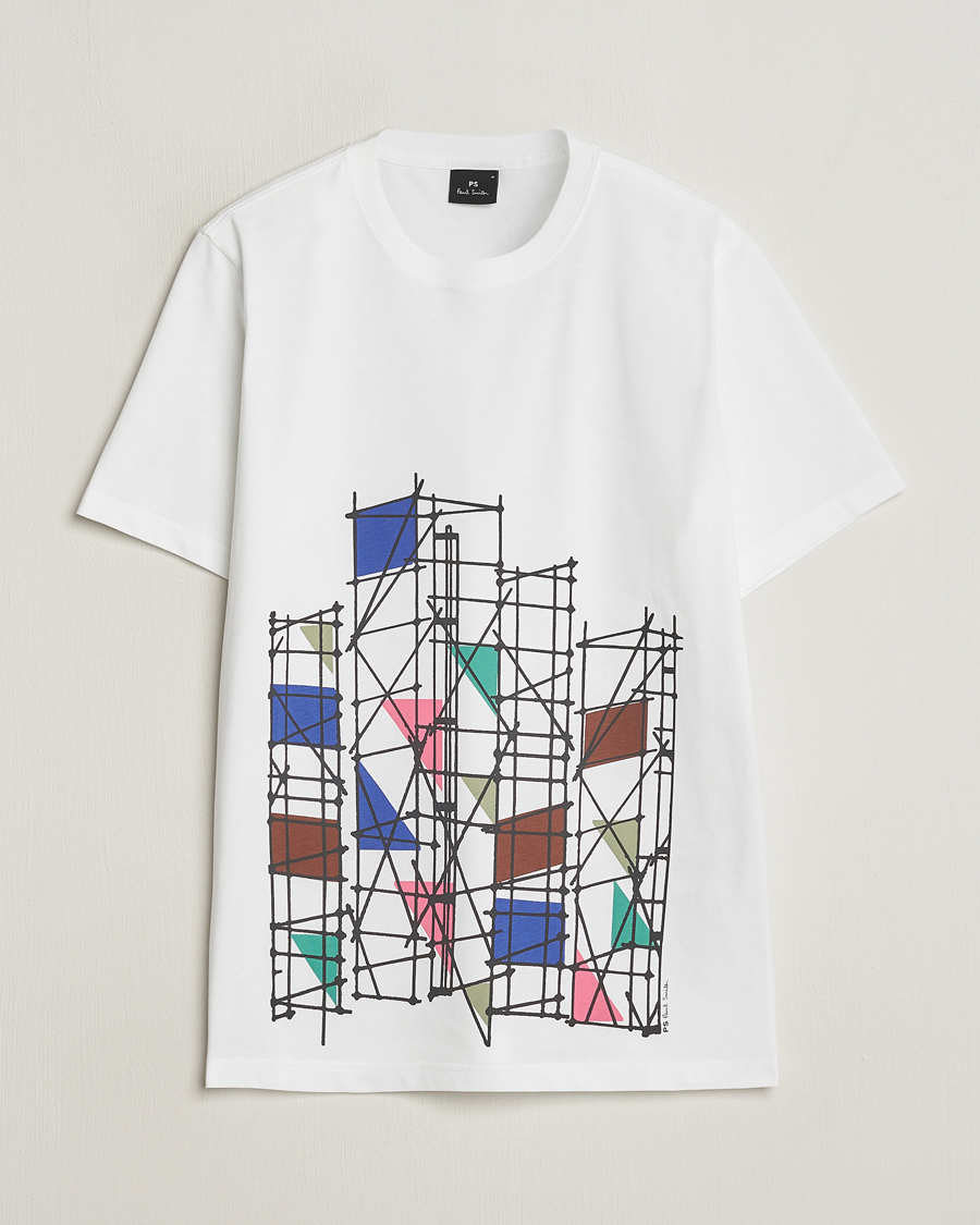 Hombres | Camisetas | PS Paul Smith | Organic Cotton Scaffold Crew Neck T-Shirt White