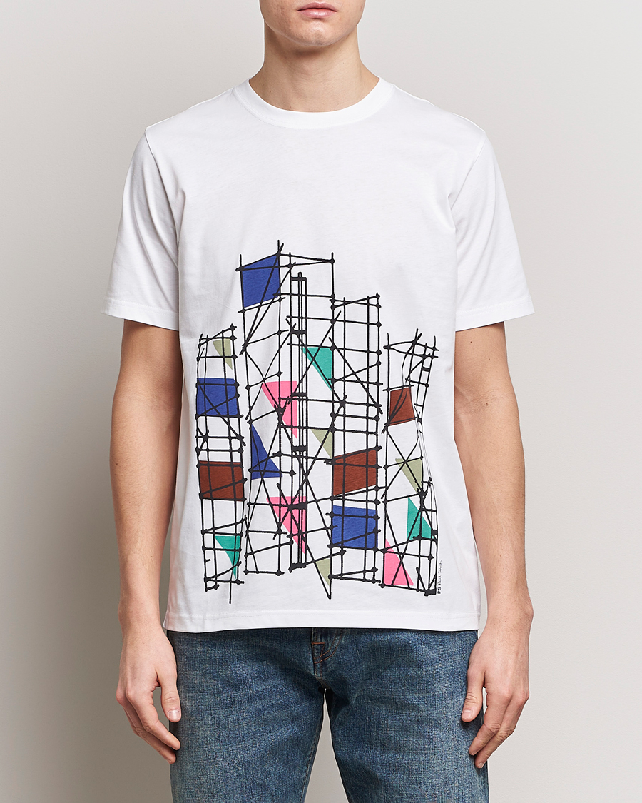 Hombres | Camisetas | PS Paul Smith | Organic Cotton Scaffold Crew Neck T-Shirt White