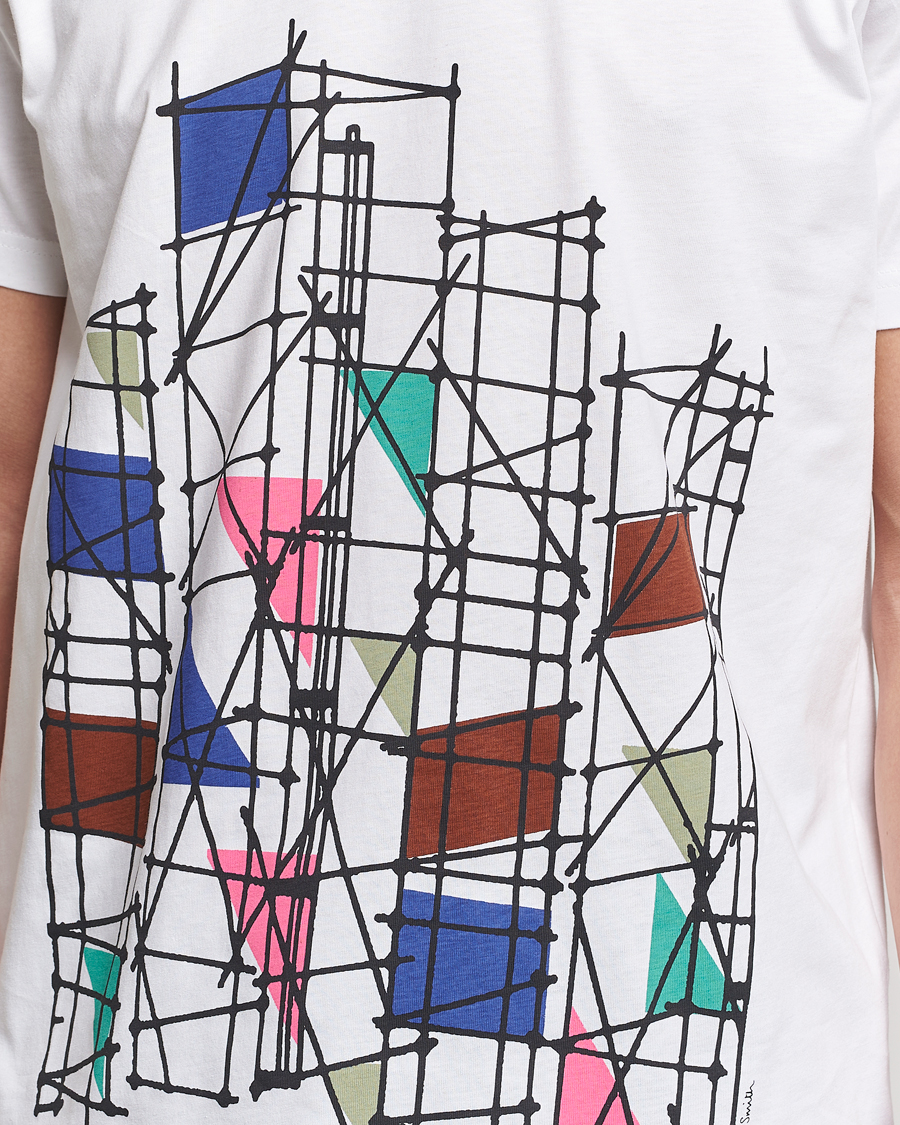 Hombres | Camisetas | PS Paul Smith | Organic Cotton Scaffold Crew Neck T-Shirt White