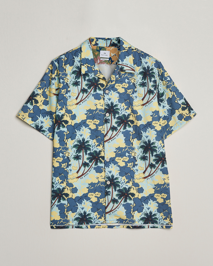 Hombres | Camisas | PS Paul Smith | Prined Flower Resort Short Sleeve Shirt Blue