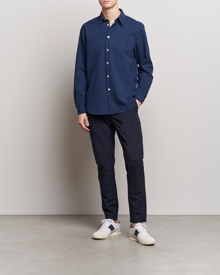 Hombres | Camisas | PS Paul Smith | Regular Fit Seersucker Shirt Navy