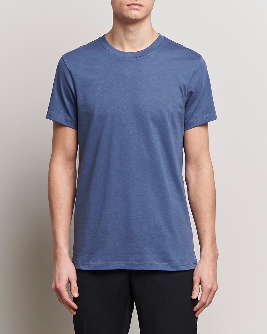 Hombres | Camisetas | Bread & Boxers | Crew Neck Regular T-Shirt Denim Blue