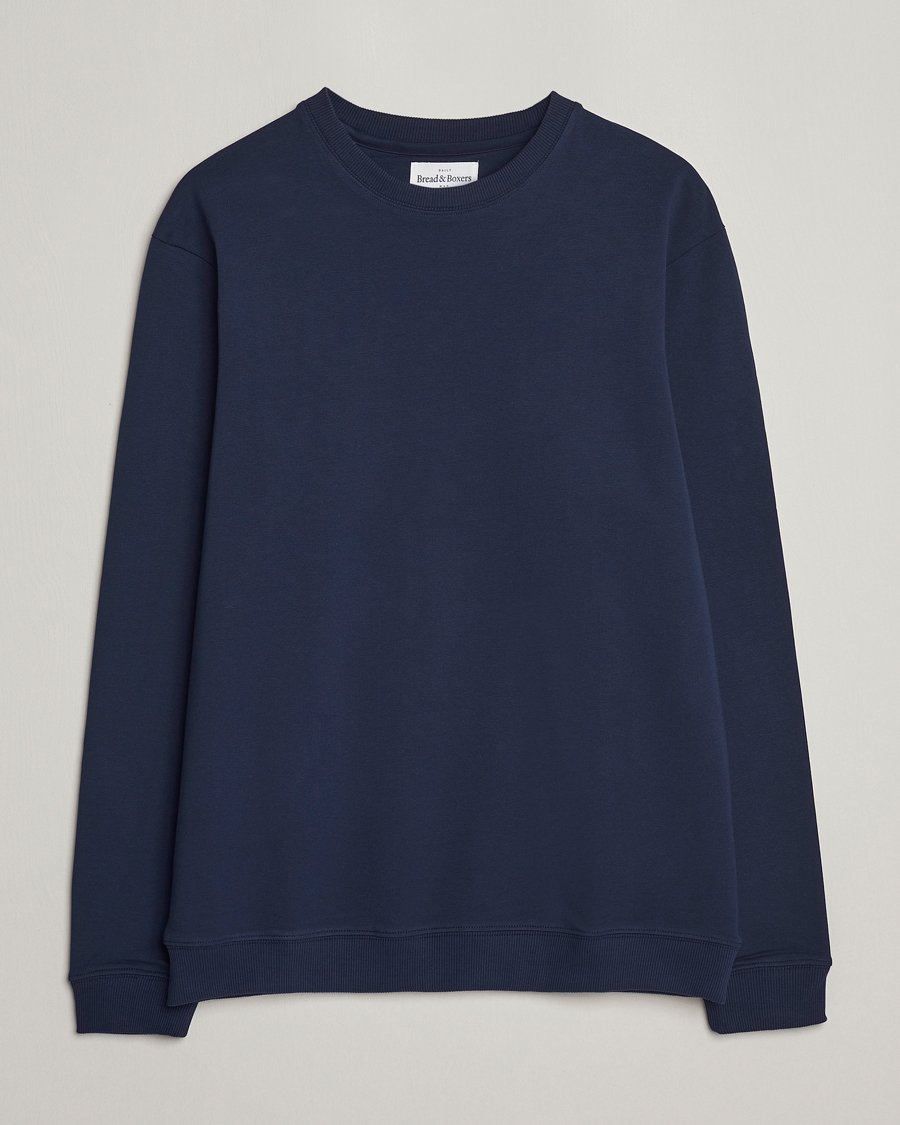 Hombres | Jerséis y prendas de punto | Bread & Boxers | Loungewear Crew Neck Sweatshirt Navy Blue