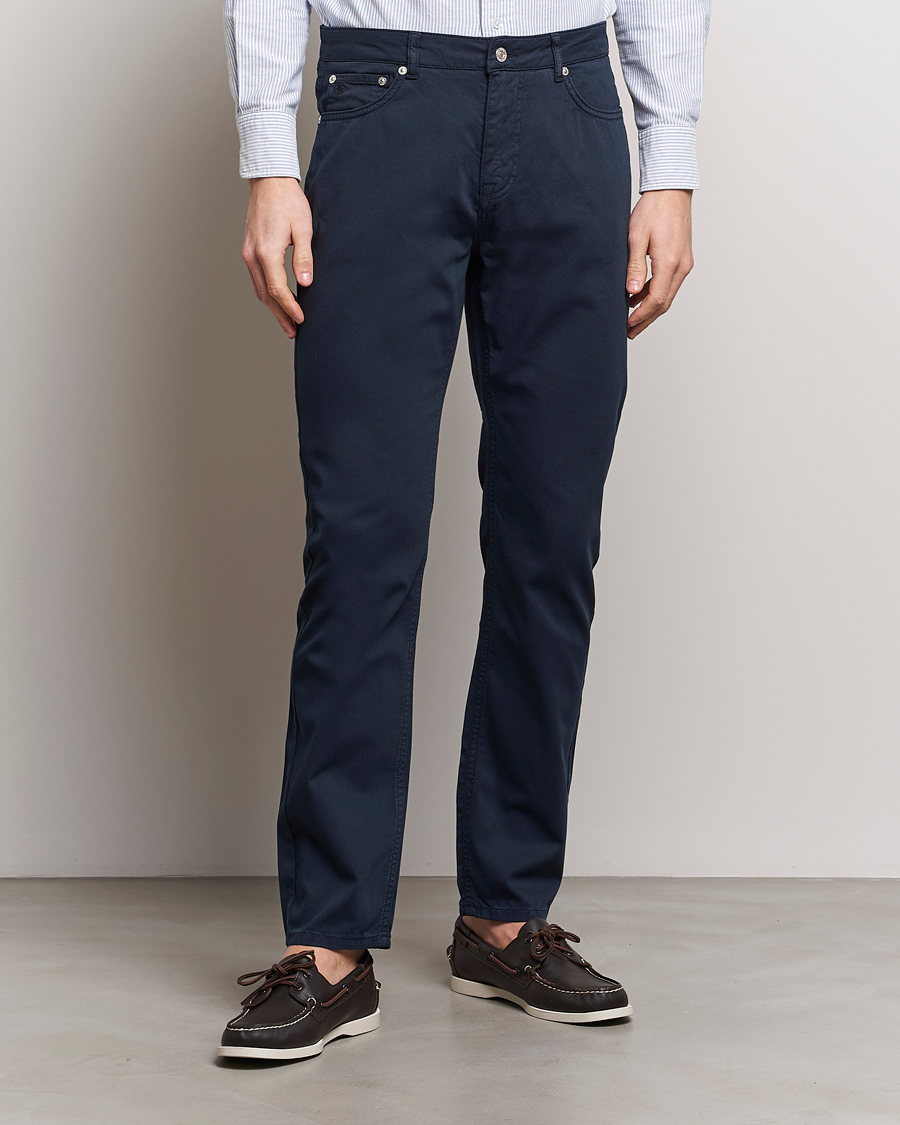 Men | Casual Trousers | Morris | James Structured 5-Pocket Trousers Blue