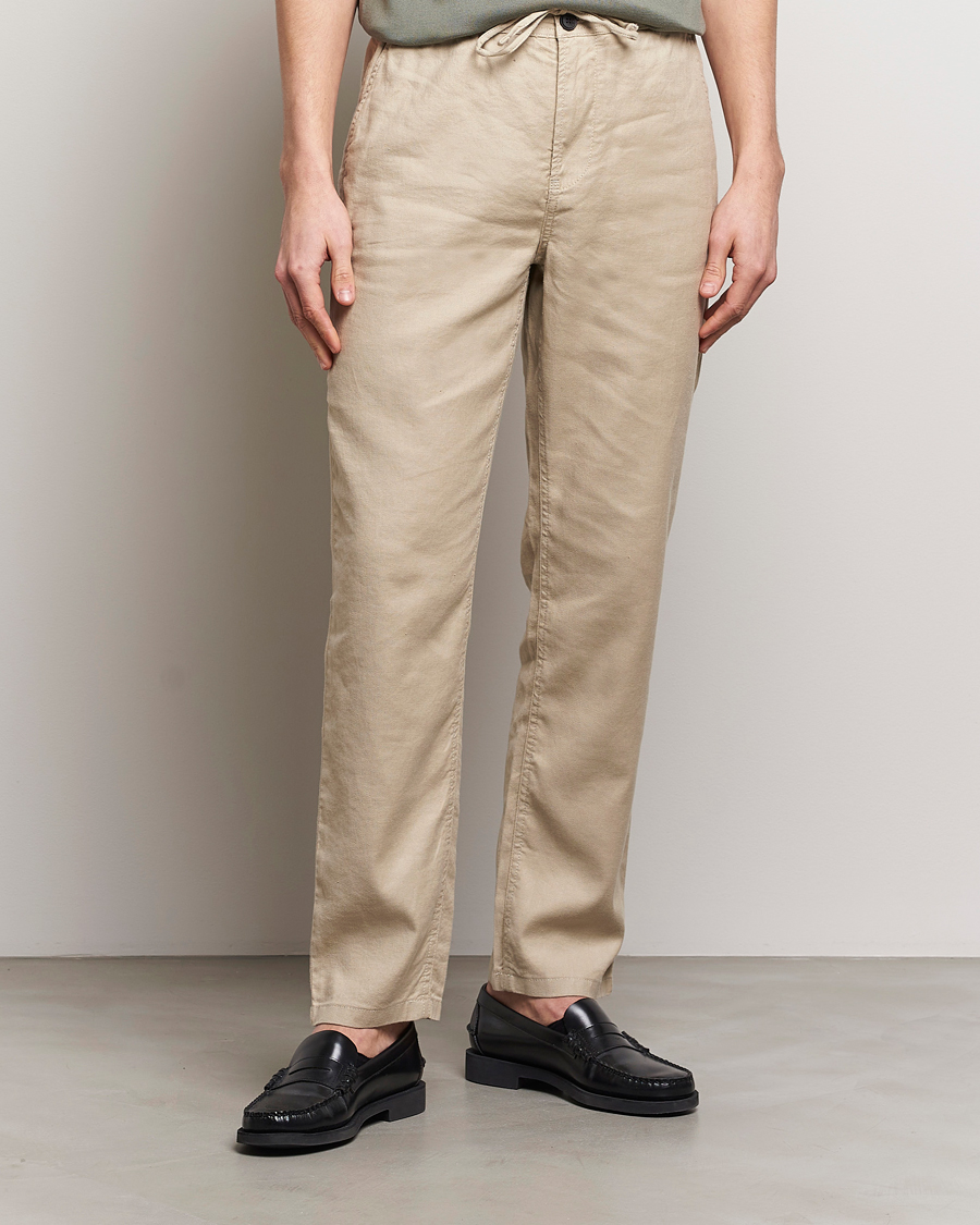 Hombres | Pantalones | Morris | Fenix Linen Slacks Khaki