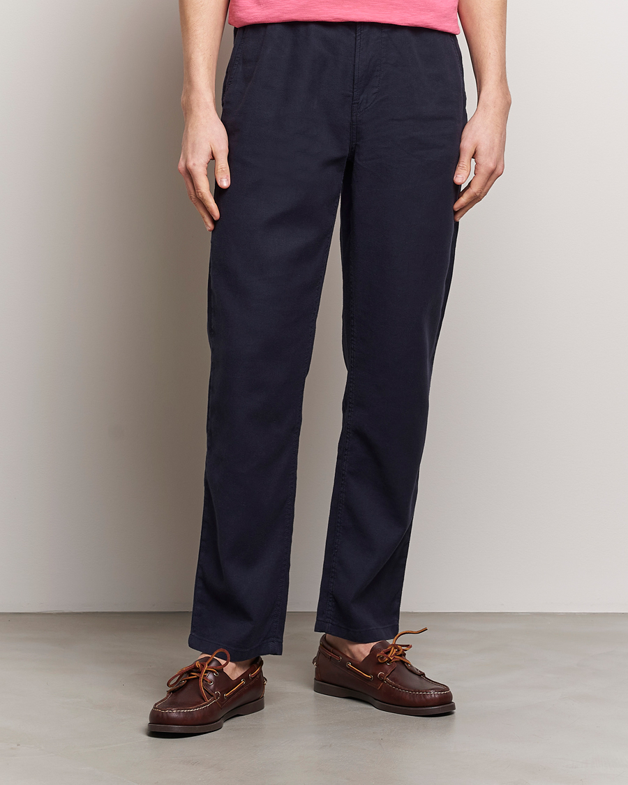 Hombres | Pantalones de lino | Morris | Fenix Linen Slacks Blue