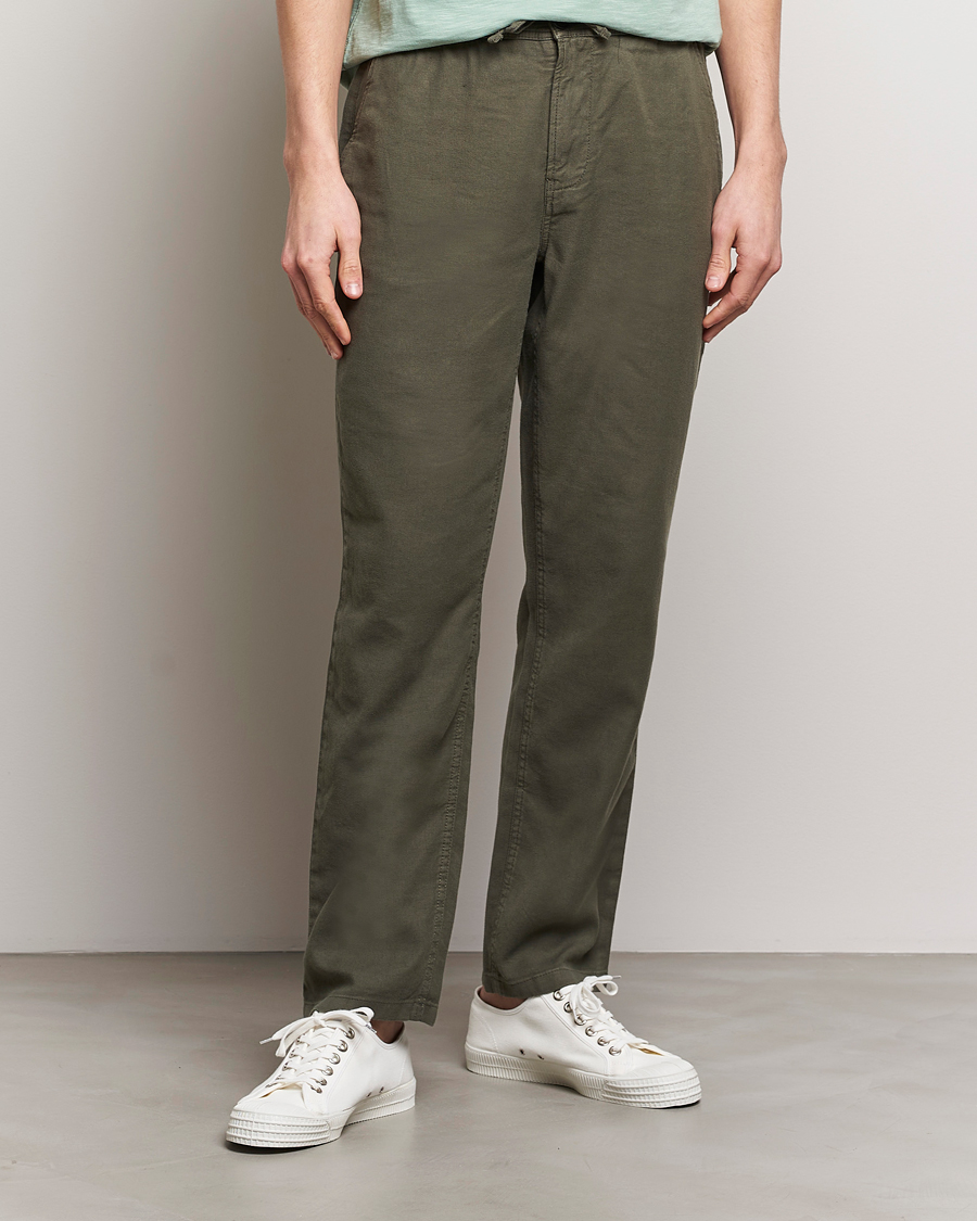 Hombres | Pantalones de lino | Morris | Fenix Linen Slacks Olive