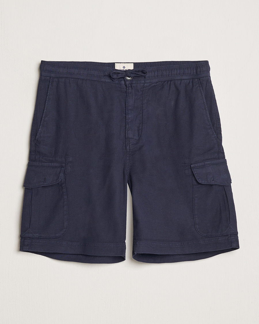 Hombres | Pantalones cortos | Morris | Cargo Linen Shorts Blue