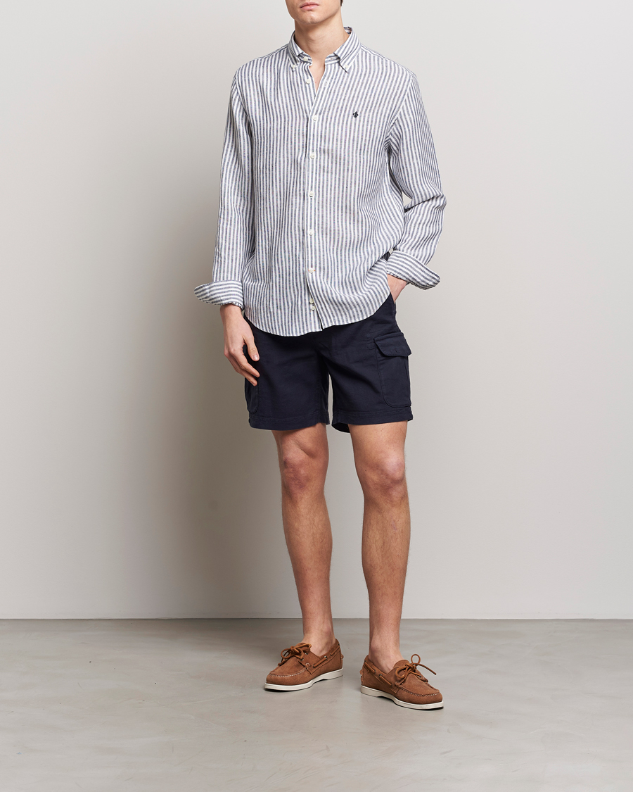 Hombres | Pantalones cortos | Morris | Cargo Linen Shorts Blue