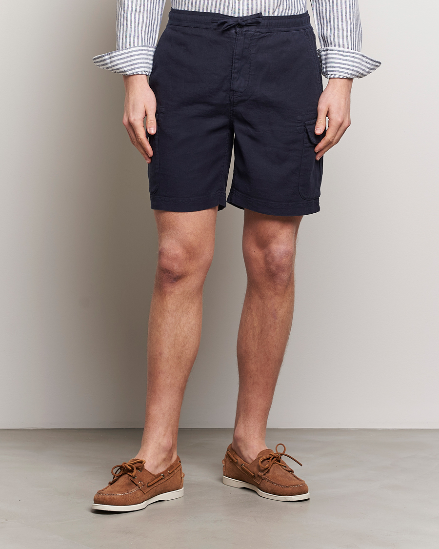 Hombres | Pantalones cortos | Morris | Cargo Linen Shorts Blue