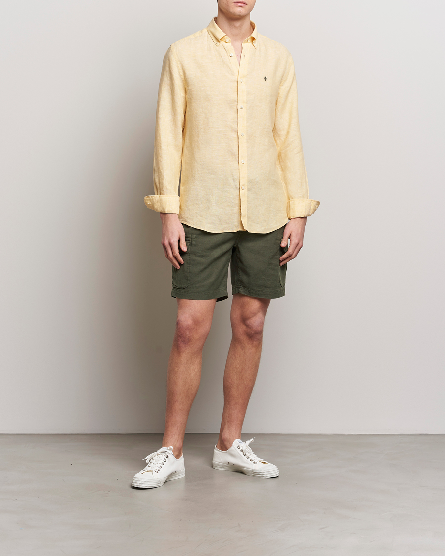Hombres | Pantalones cortos | Morris | Cargo Linen Shorts Olive