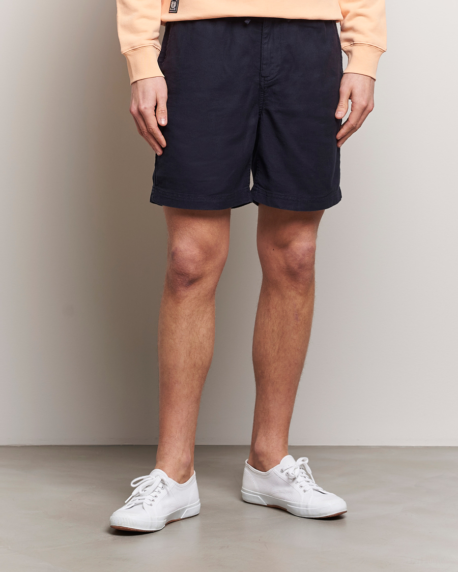 Hombres | Pantalones cortos de lino | Morris | Fenix Linen Shorts Navy