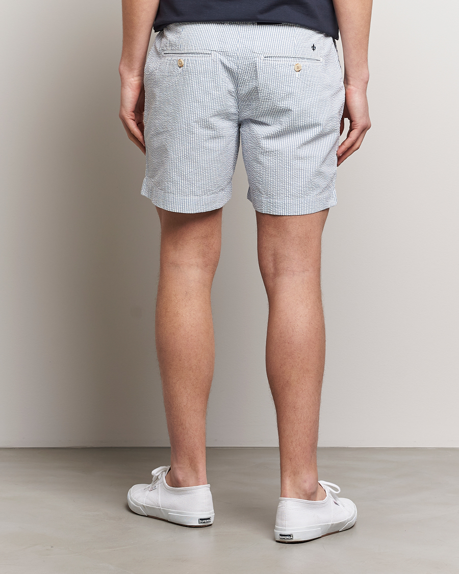 Hombres | Pantalones cortos | Morris | Seersucker Summer Shorts Light Blue
