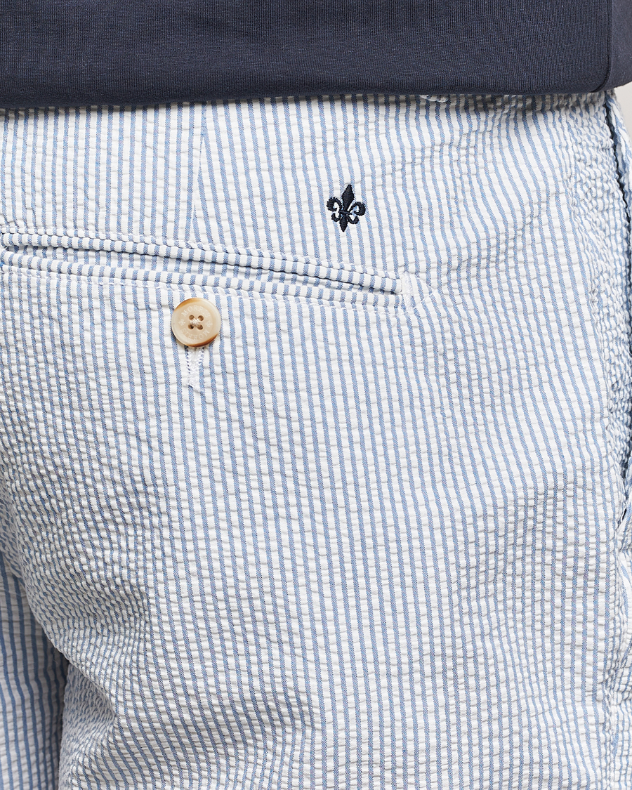 Hombres | Pantalones cortos | Morris | Seersucker Summer Shorts Light Blue