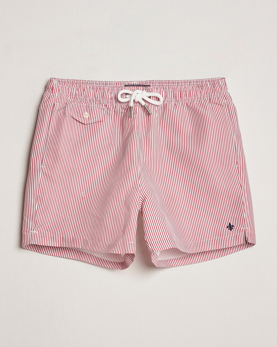 Hombres | Bañadores | Morris | Stripe Bathing Trunks Cerise