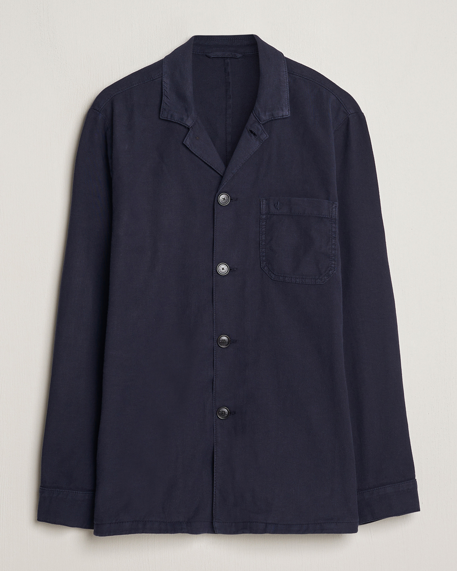 Hombres | Camisas | Morris | Linen Shirt Jacket Navy
