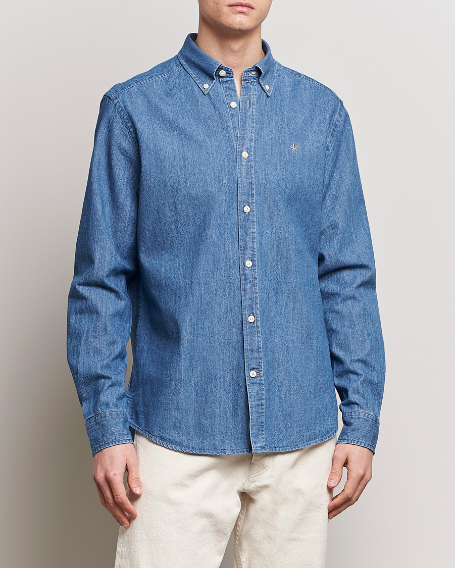 Hombres | Camisas | Morris | Classic Fit Denim Shirt Blue