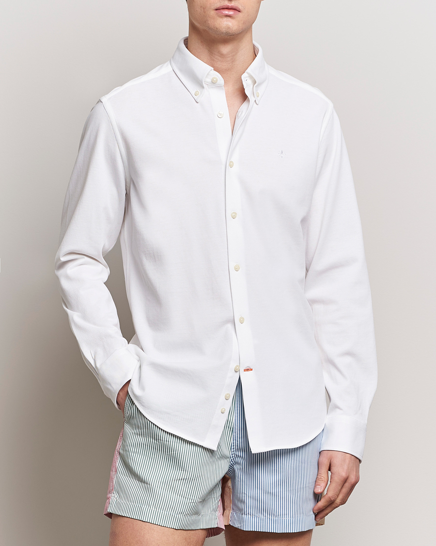 Hombres | Casual | Morris | Eddie Slim Fit Pique Shirt White