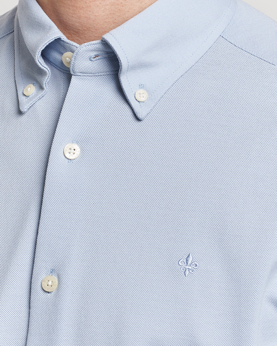 Hombres | Camisas | Morris | Eddie Slim Fit Pique Shirt Light Blue