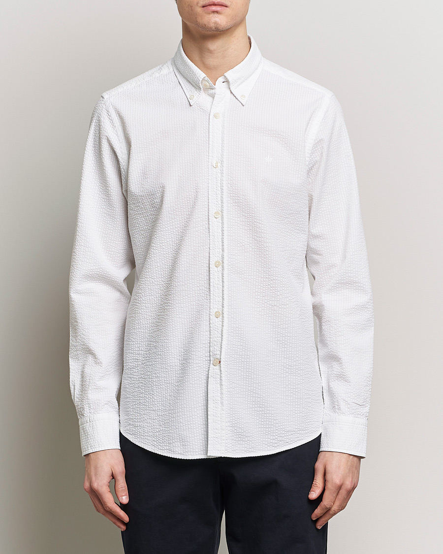 Hombres | Camisas casuales | Morris | Slim Fit Seersucker Shirt White