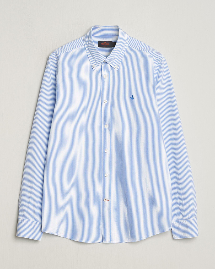 Hombres | Camisas | Morris | Slim Fit Seersucker Shirt Light Blue