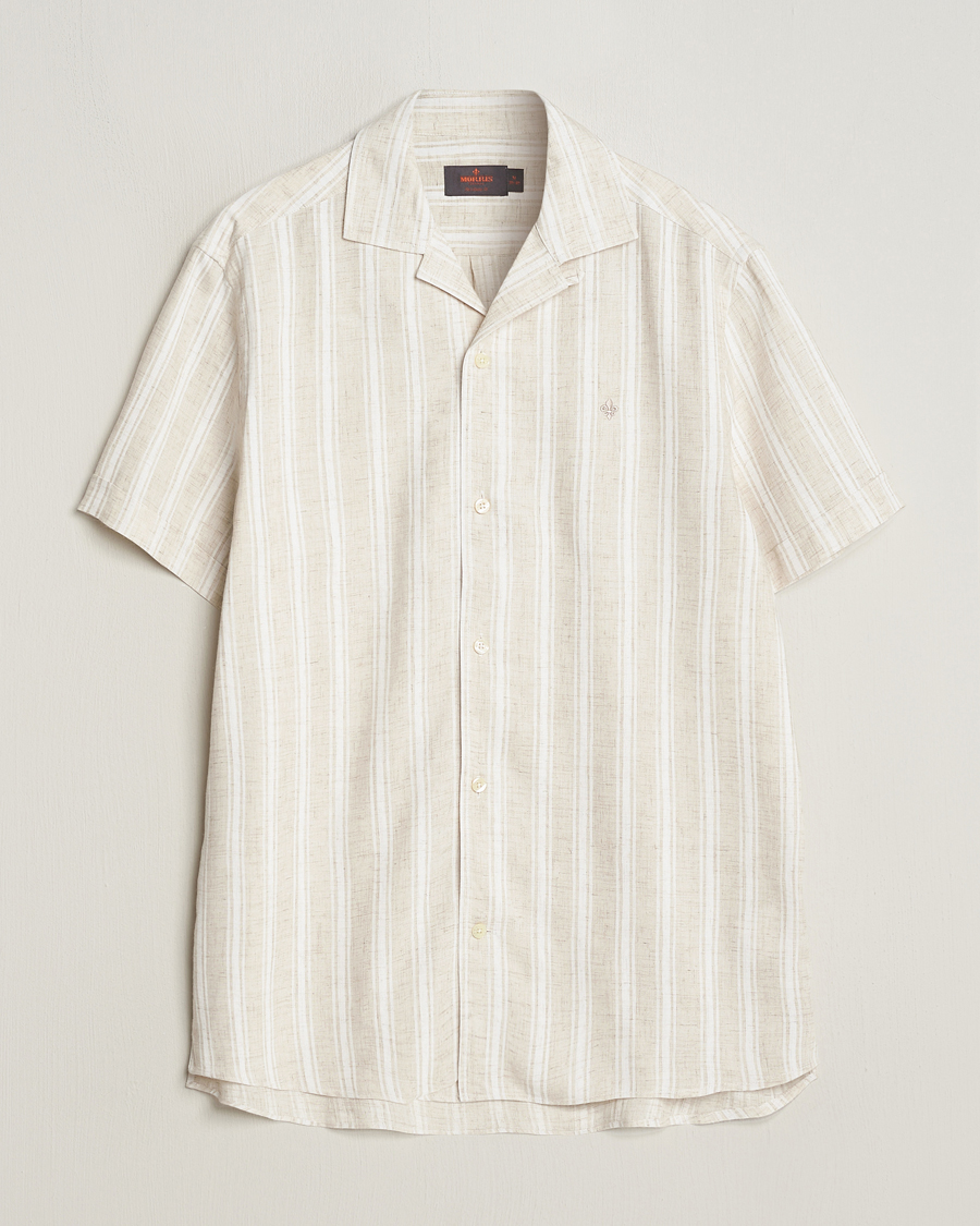 Hombres | Camisas | Morris | Printed Short Sleeve Shirt Off White