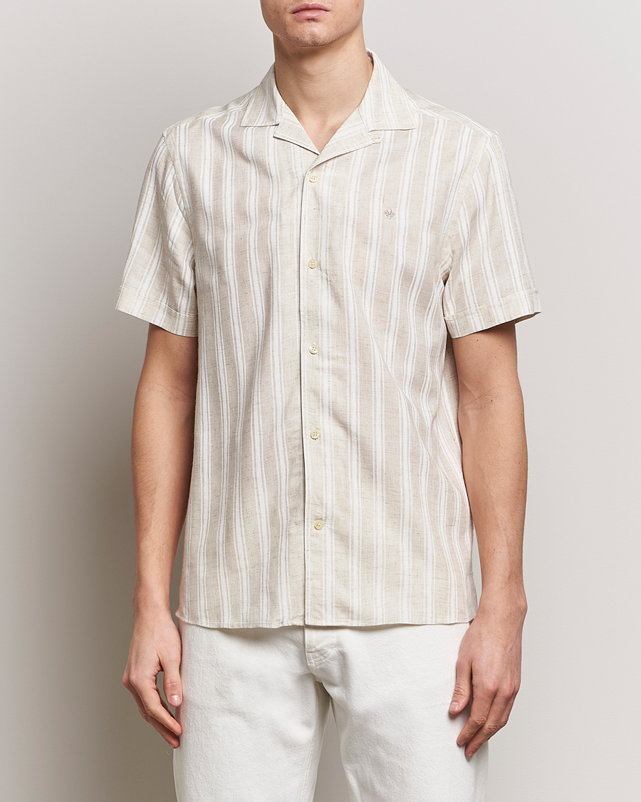 Hombres | Camisas | Morris | Printed Short Sleeve Shirt Off White