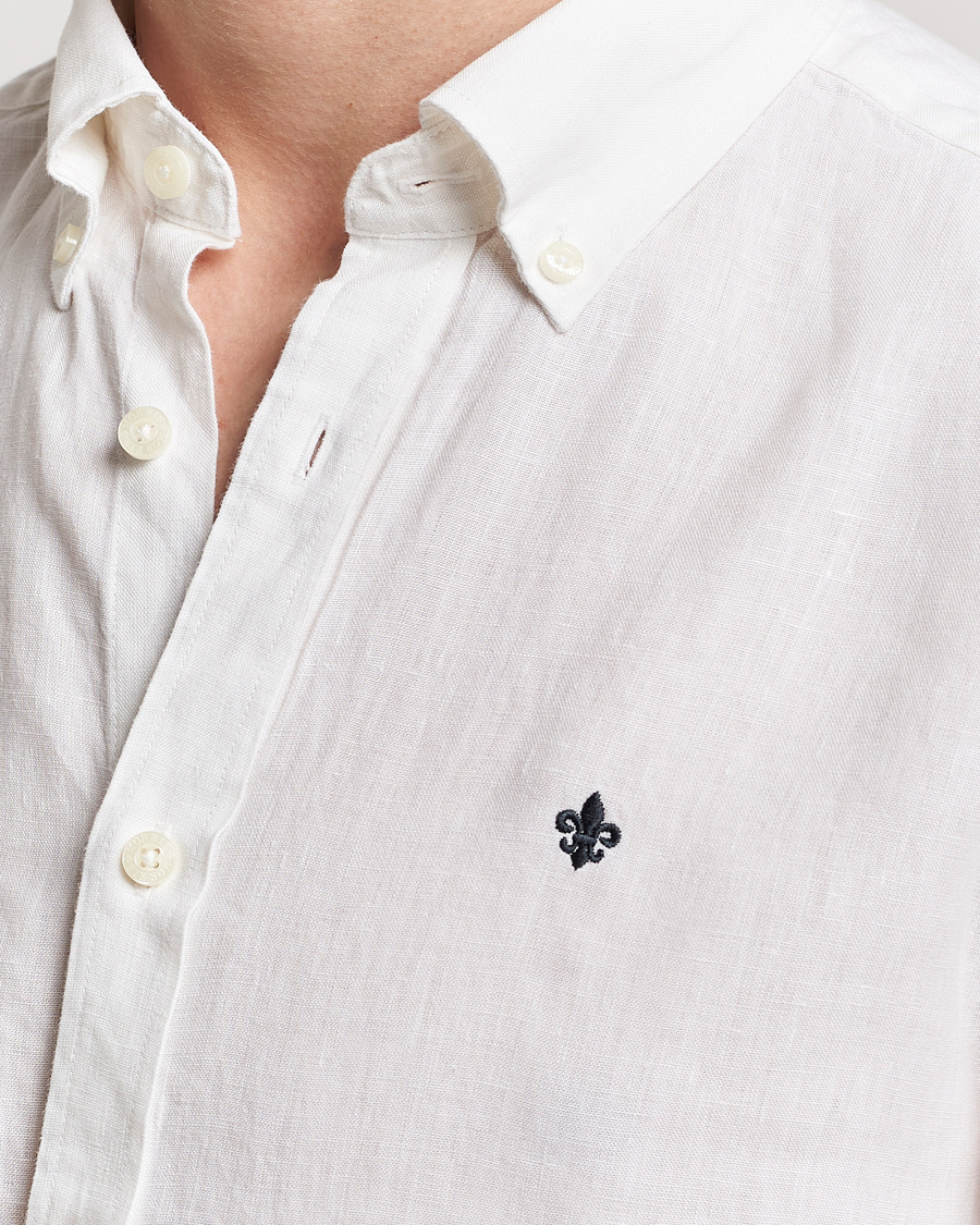 Hombres | Camisas | Morris | Douglas Button Down Linen Shirt White