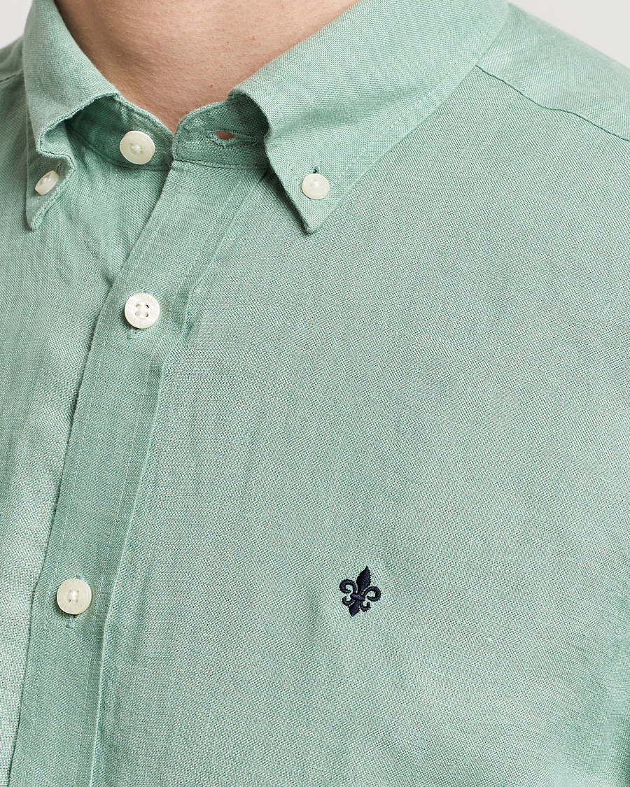Hombres | Camisas | Morris | Douglas Linen Button Down Shirt Light Green