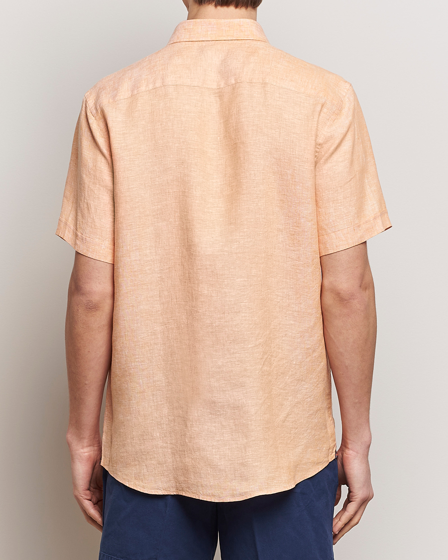 Hombres | Camisas | Morris | Douglas Linen Short Sleeve Shirt Orange