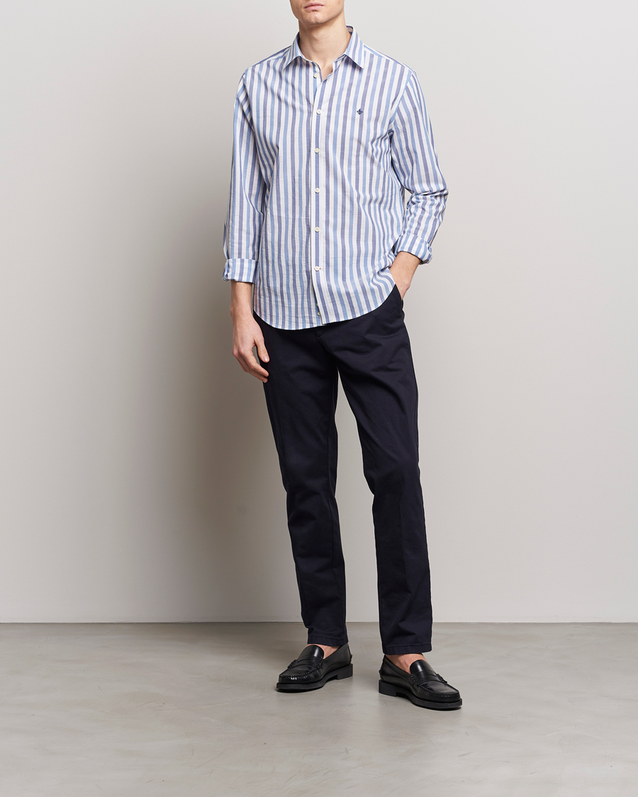 Hombres | Camisas | Morris | Summer Stripe Shirt Blue