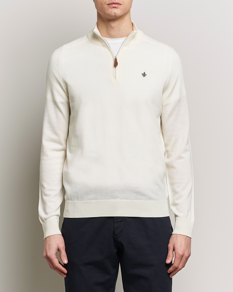 Hombres | Jerséis y prendas de punto | Morris | John Merino Half Zip Off White