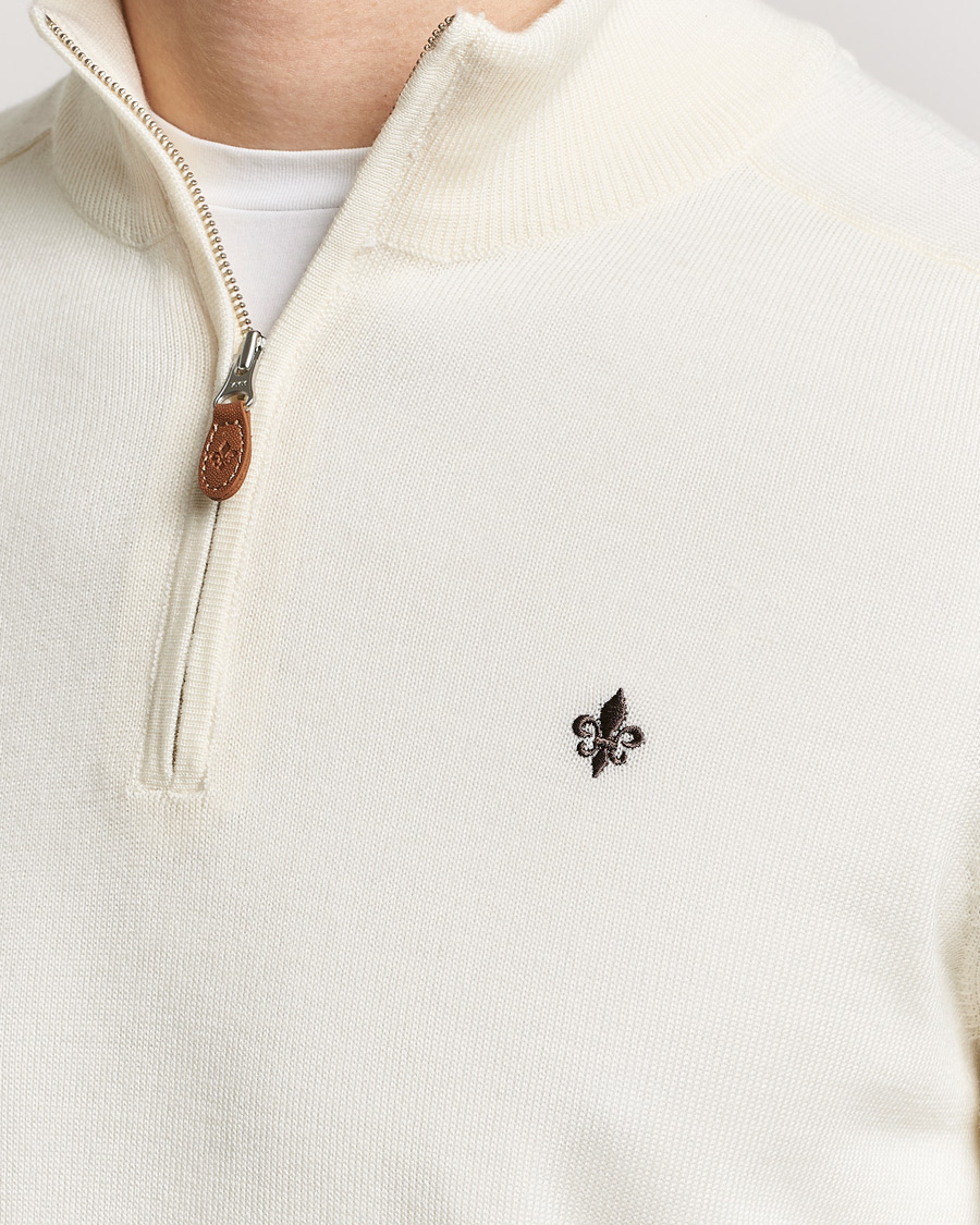 Hombres | Jerséis y prendas de punto | Morris | John Merino Half Zip Off White
