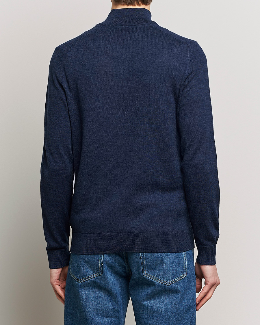 Hombres | Jerséis y prendas de punto | Morris | John Merino Half Zip Blue