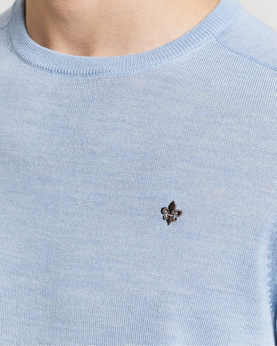 Hombres | Jerséis y prendas de punto | Morris | Merino Crew Neck Pullover Light Blue