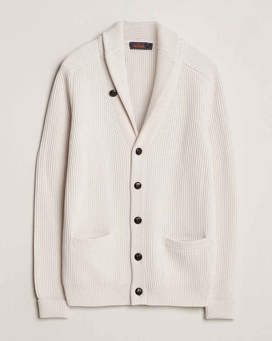 Hombres | Jerséis y prendas de punto | Morris | Brayden Shawl Cardigan White